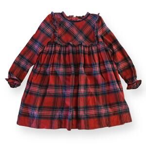 Mini Boden holiday plaid flannel dress